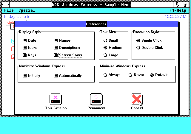 hDC Windows Express - Prefs